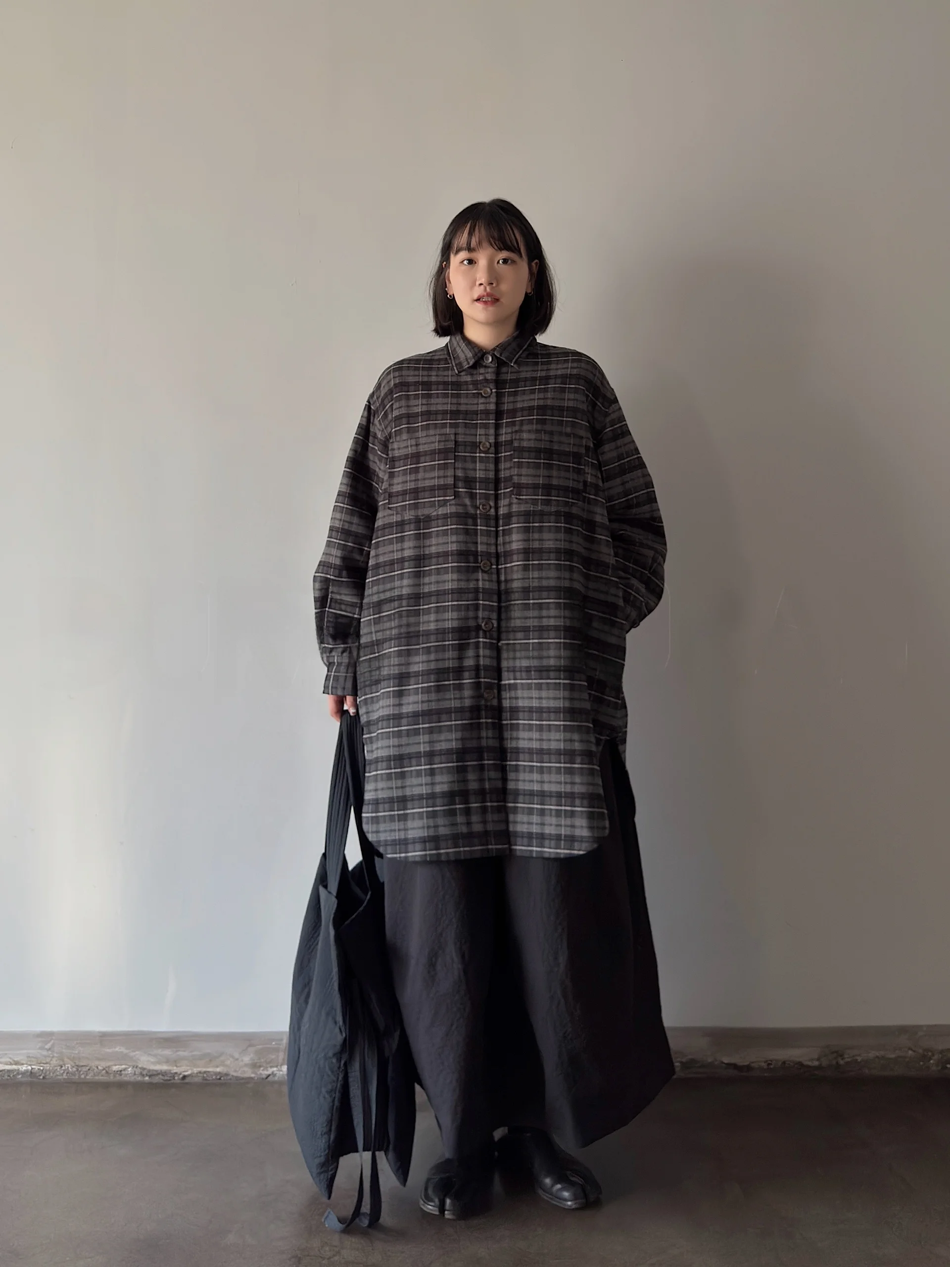

Oversize Casual Loose Plaid Versatile Cotton irt Jaet One Waing Many Lang Japanese Sle Women's Faion Spring 2026
