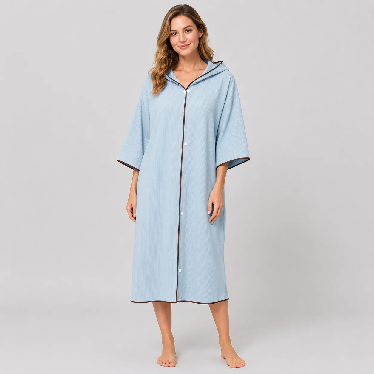Amazon Absorbent, Quick-Drying Striped Beach Swimming Hooded Cape Robe – Sand-Resistant Beach and Surf Changing Robe