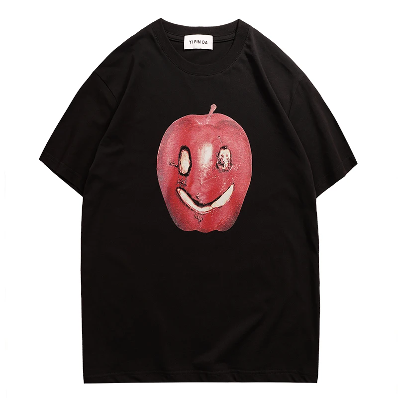 

Футболка Kornit Casual свободного кроя с круглым вырезом и коротким рукавом, красная, с принтом «Улыбка», унисекс, летняя, дышащая, модная, топ-майка