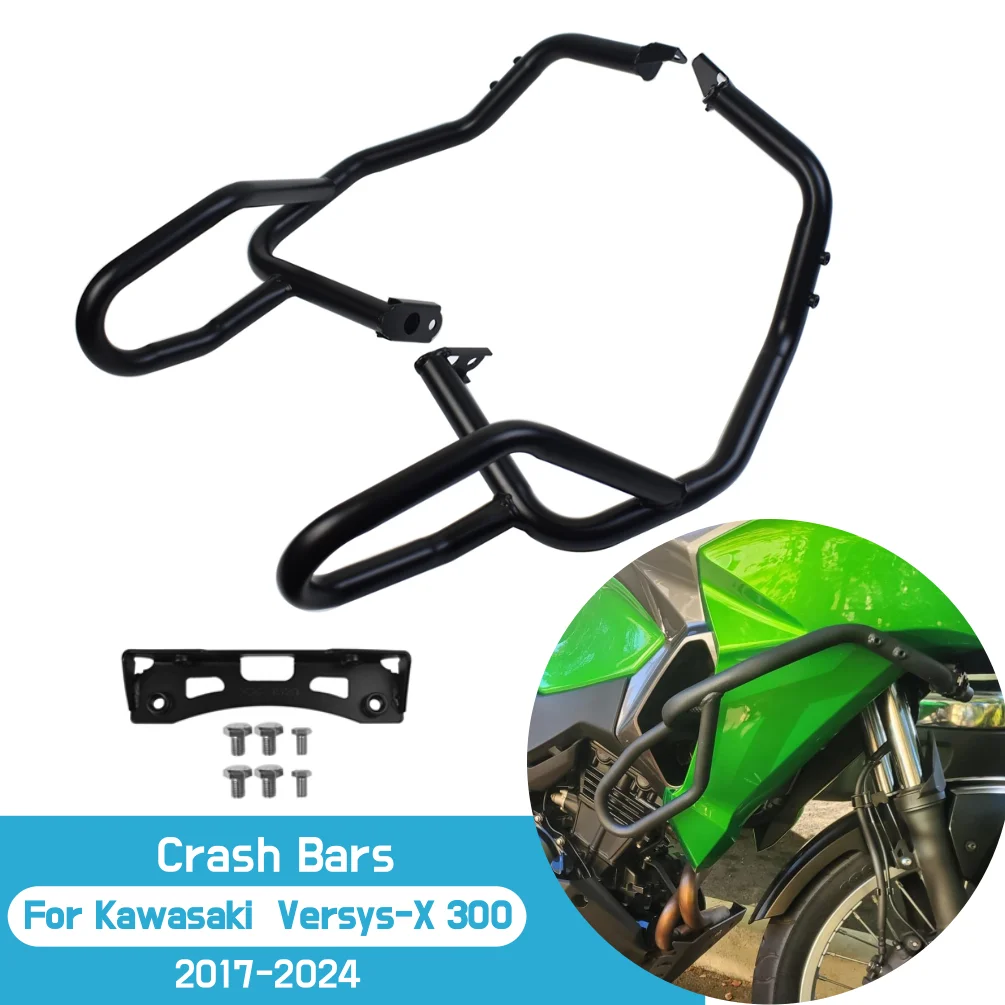 For Kawasaki Versys-X 300 2017-2025 2024 Versys X300 Crash Bars Engine Guard Frame Sliders Bumper Falling Protector Accessories