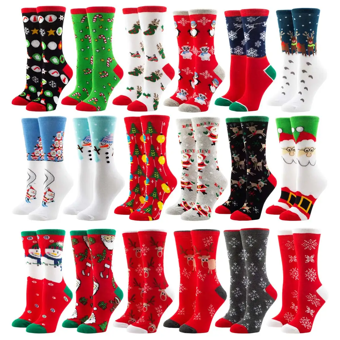 

New In Woman Christmas Socks Funny Santa Claus Tree Snowflake Elk Snow Cotton Tube Crew Happy Men New Year Gift Dropshipping Sox