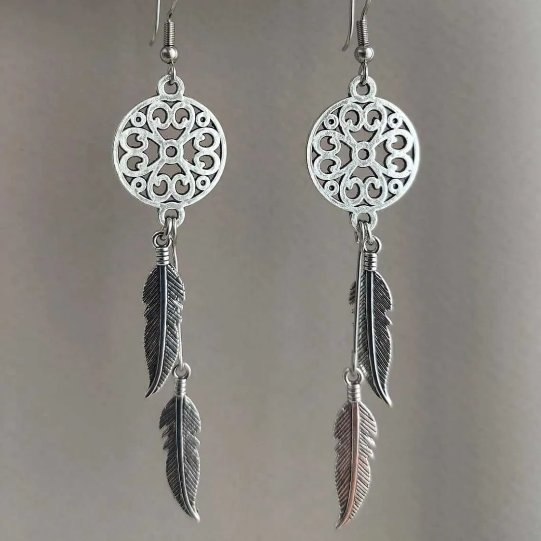 Dreamcatcher Earrings Feather & Dream Catcher Earrings Boho Southwest Gift