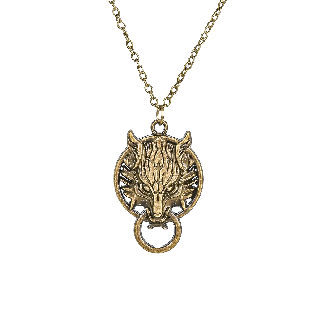 Final Fantasy VIII Keychain Sleeping Lion Heart Griever Squall Leonhart Lion Head Necklaces Pendants Fashion Game Jewelry Gifts