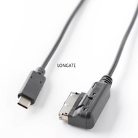 Media-in Type-C TypeC cable Fit Audi AMI MMI VW Skoda MDI For iPhone 15 AUX audio+charging A6 Golf MK7 GTI interface adapter