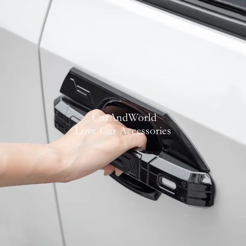 For Toyota Land Cruiser Prado LC250 2024 2025 Door Bowl Cover Handle Frame Cover Decorative Trims Black Chrome Car Accessories