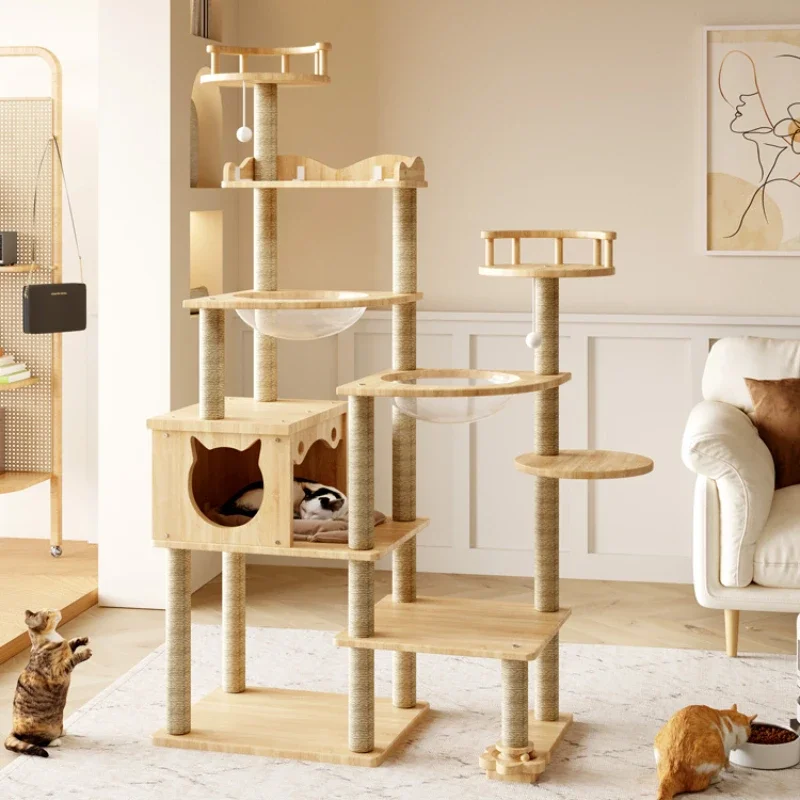 Wood Nest Cat Scrapers Climbing Shelf Space Saving Toys Shelf Cat Scrapers Tree Tower Cat Supplies MR50CS