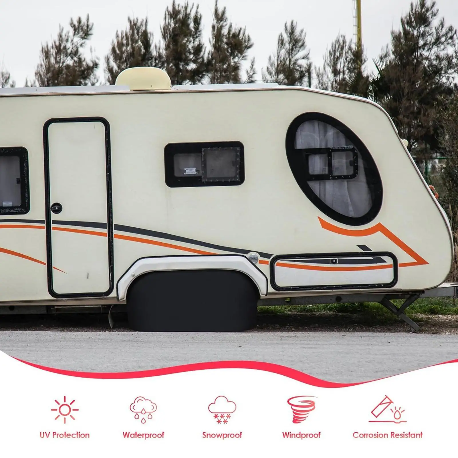 Capas para rodas de rv, 2 peças, capas para pneus sobressalentes, 26-30 polegadas, à prova d'água, acessórios automotivos, protetores de rodas para viagens de sol e chuva