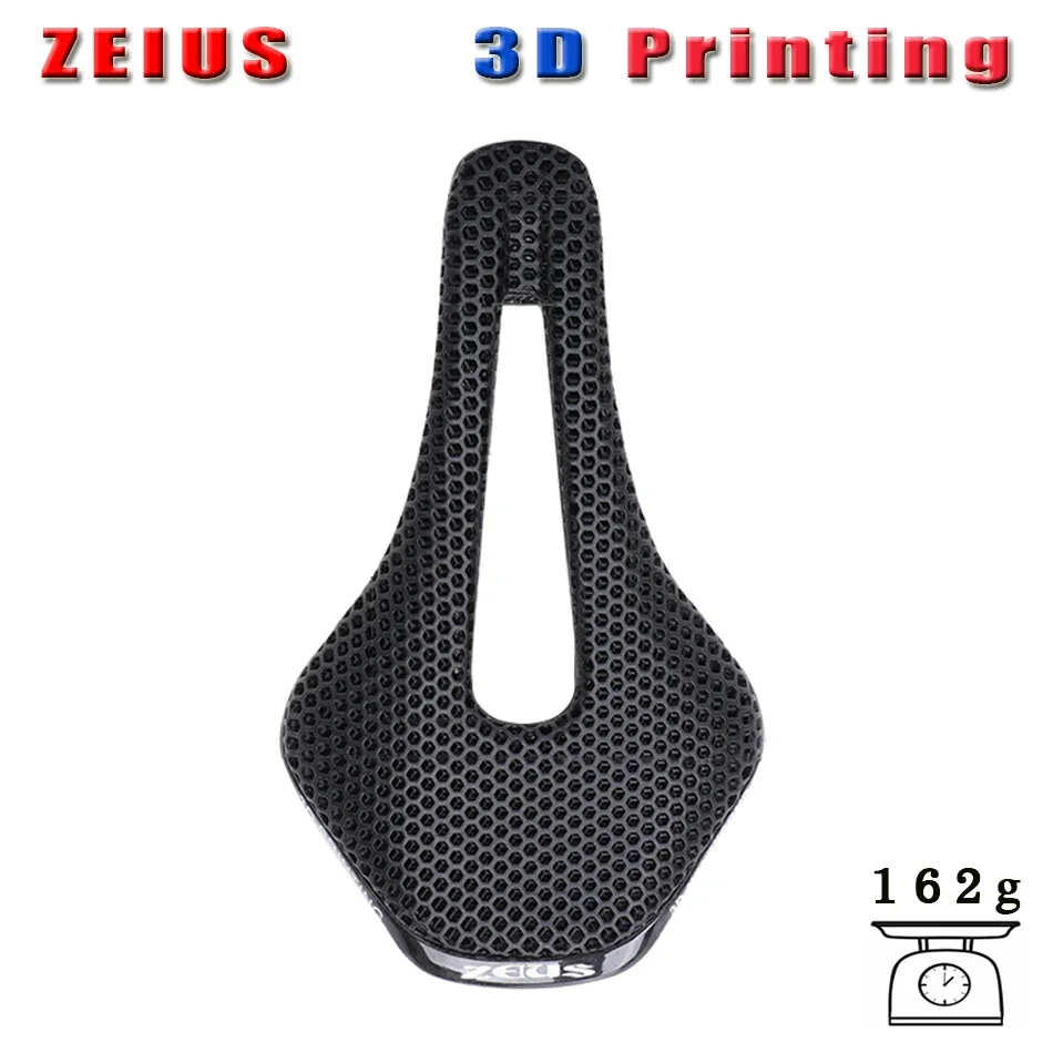 

ZEIUS Bicycle 3D Printing Ultra Light 162g Seat Carbon Fiber Rails Hollow Comfort Road Bike Mountain Honeycomb Pad bike seat