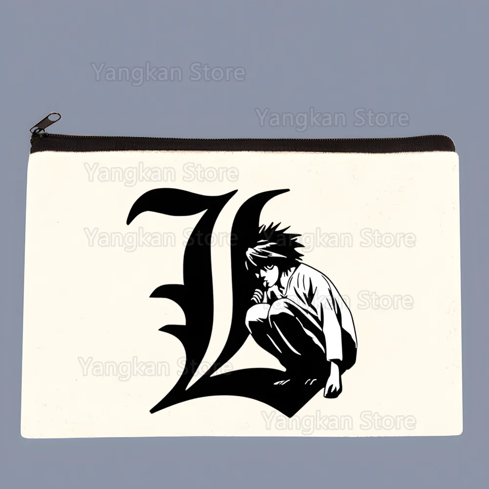 

Death Note Манга L Сумки-шопперы Сумка-тоут для покупок Холщовая сумка для колледжа большой вместимости