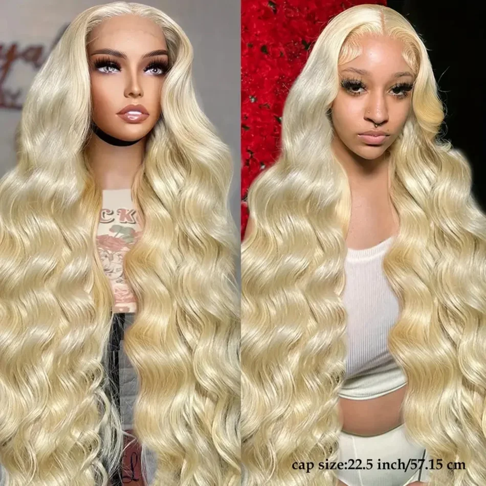 

613 Blonde Body Wave Wigs 200 Density 13x4 HD Transparent Lace Front Human 100% Natural Brazilian Hair Frontal Glueless Wigs