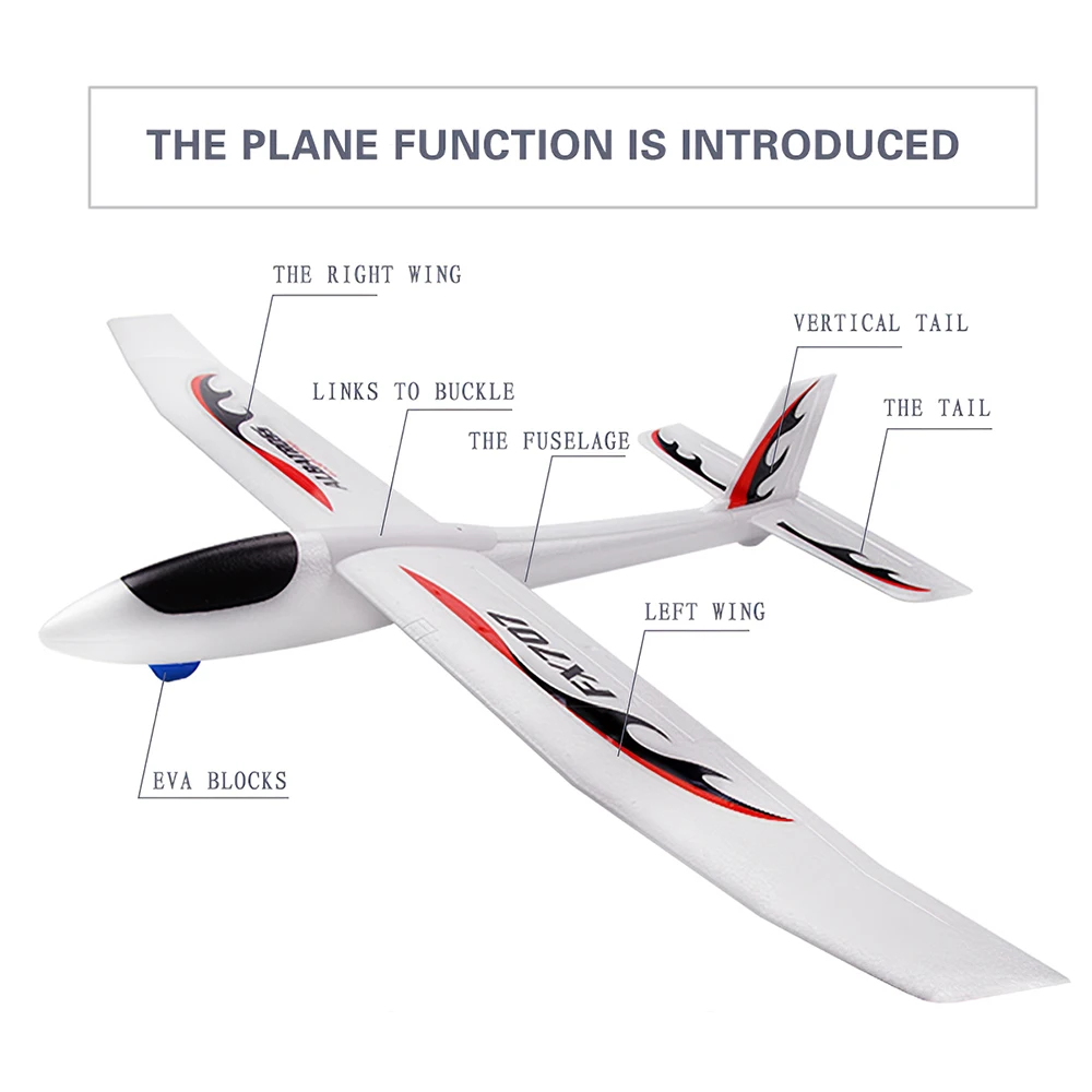 FX707S Airplane Hand Launch Glider Plane Throwing Airplane Soft Foam Airplane Aircraft Model DIY Toys for Kids Foam Airplane