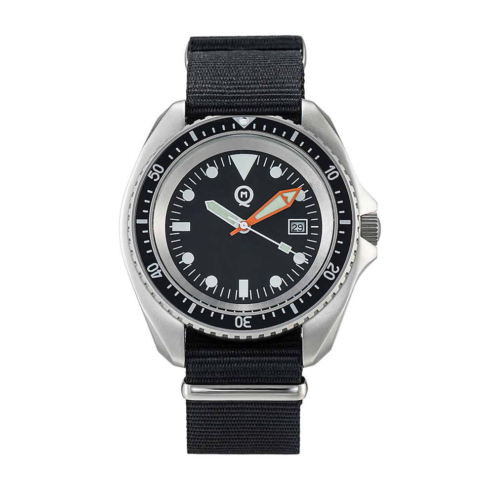 MWC Automatico Diver Acciaio Nero Datario Zaffiro Ceramica Orologio Uomo