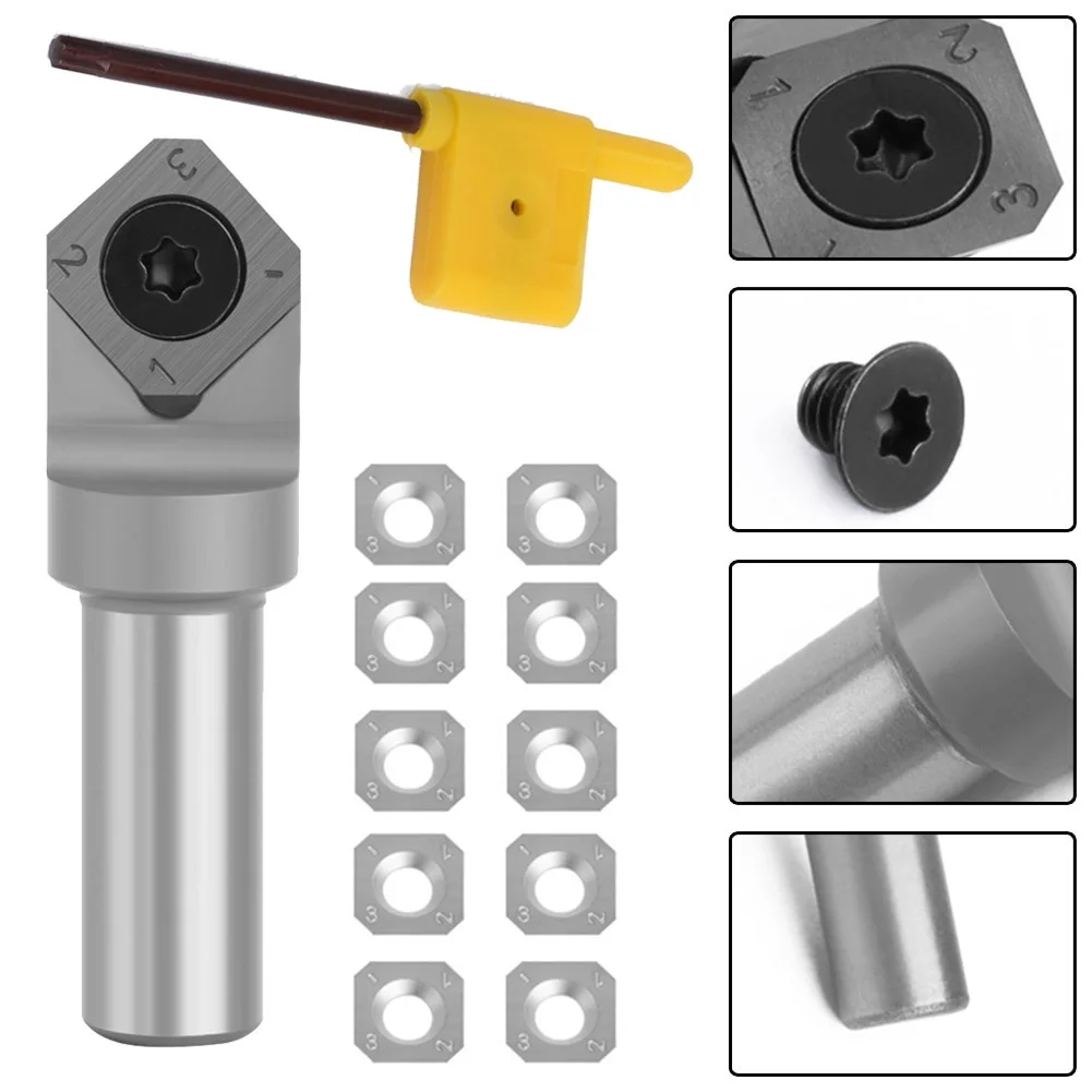 12mm Shank Insert-Style V Type Spoilboard CNC Router Bit Replaceable Blade Planing Bit Face End Milling Cutter For Wood