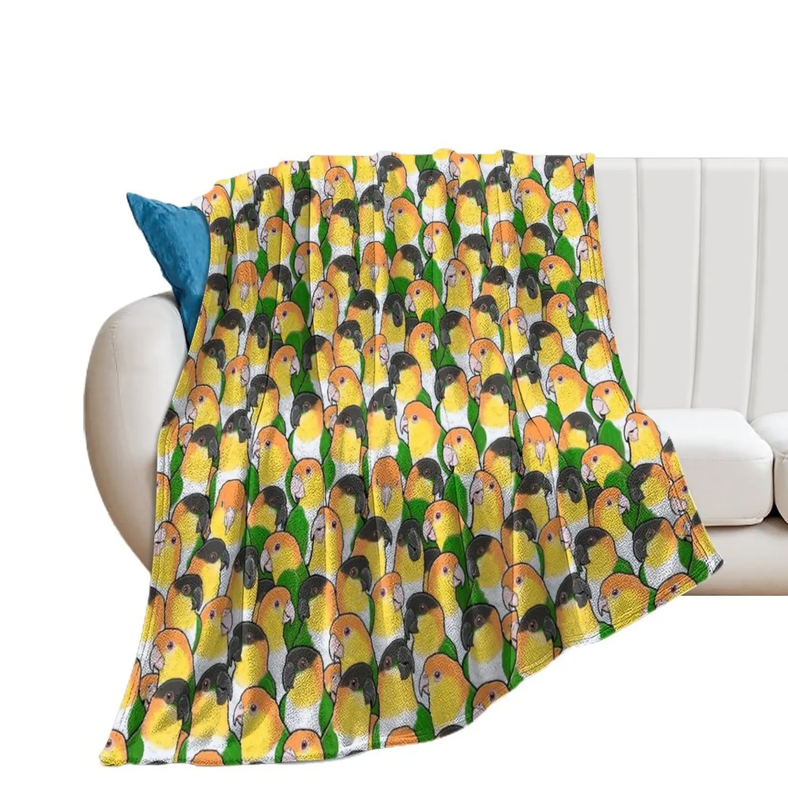 

Caique Parrots Throw Blanket Beautifuls Fashion Sofas Blankets