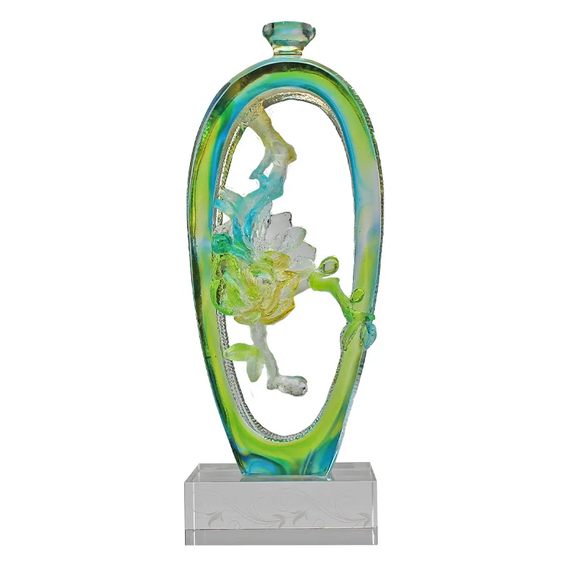 Glazed Magnolia Vase Ornament Crafts Creative Home Decoration High-end Light Luxury Glazed Art