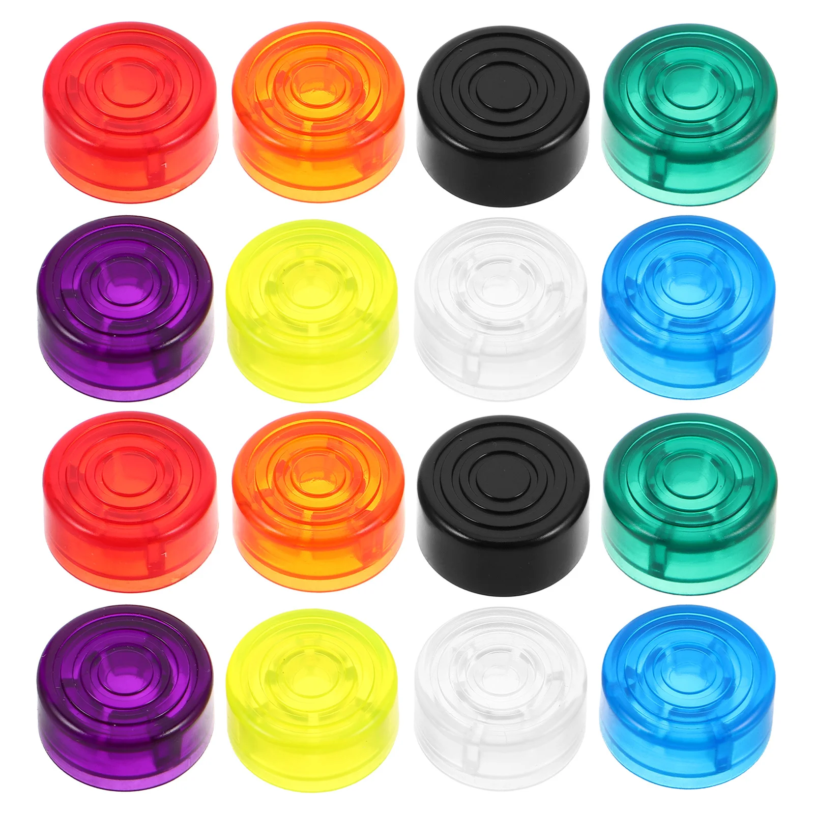 16 قطعة دواسة الغيتار Footswitch القبعات العالية متعدد الألوان 21x9.6 مللي متر مستقرة دقيقة مكابس رؤية المراحل المظلمة