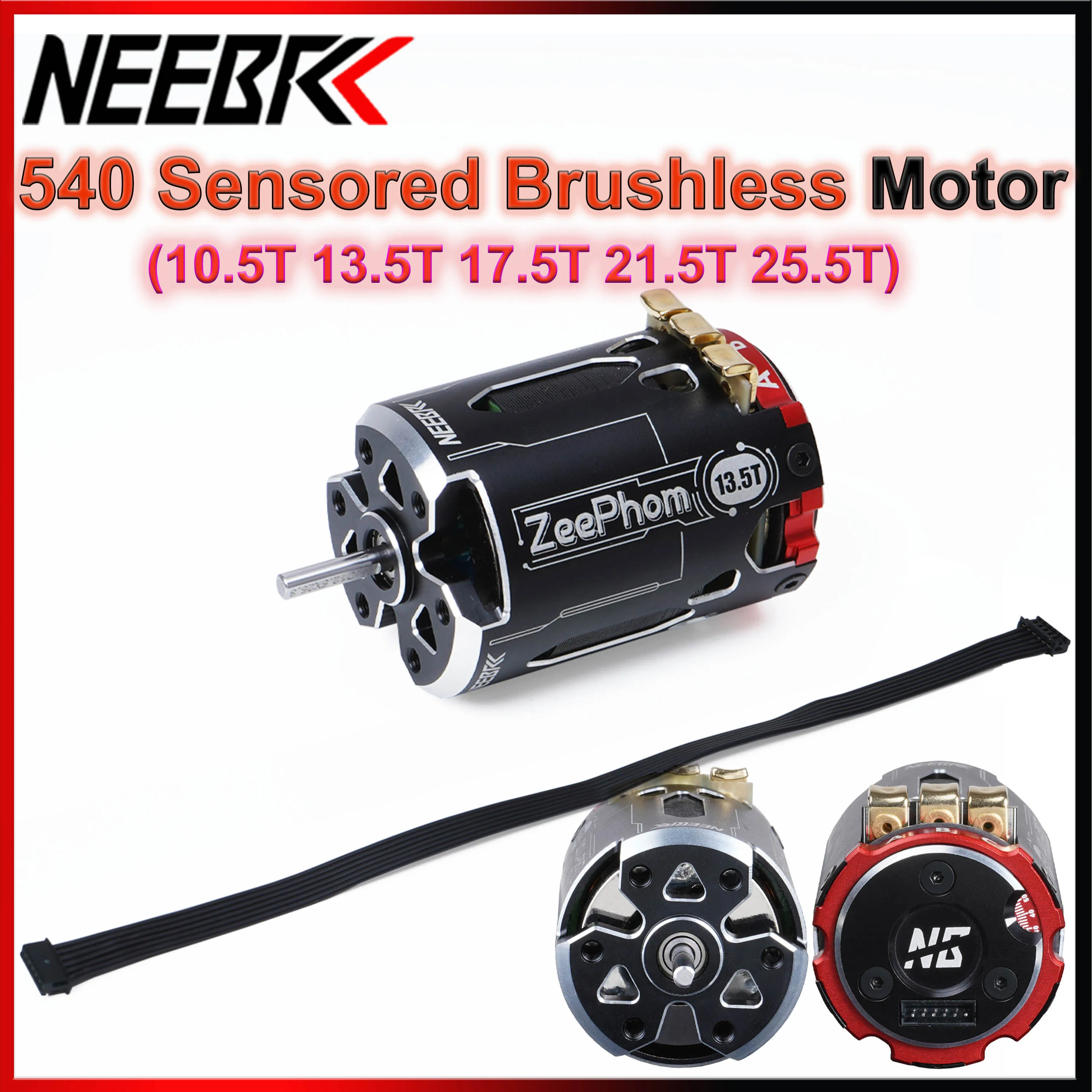 NEEBRC SPEC 540 10.5T 13.5T 17.5T 21.5T 25.5T Sensored Borstelloze Motor Hoge precisie voor 1/10 RC Drift Racing Competitie Auto