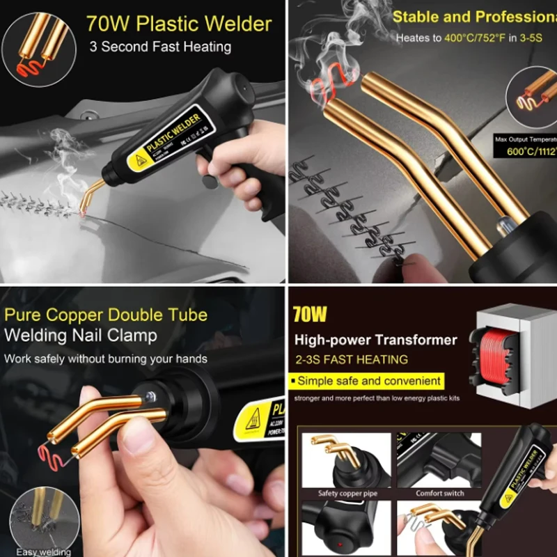 Protable Heat Gun Plastic Welding Machine Bumper Soldering Iron Staples Bumper Repair Car Tools Kit HOT Stapler Plastic Welder