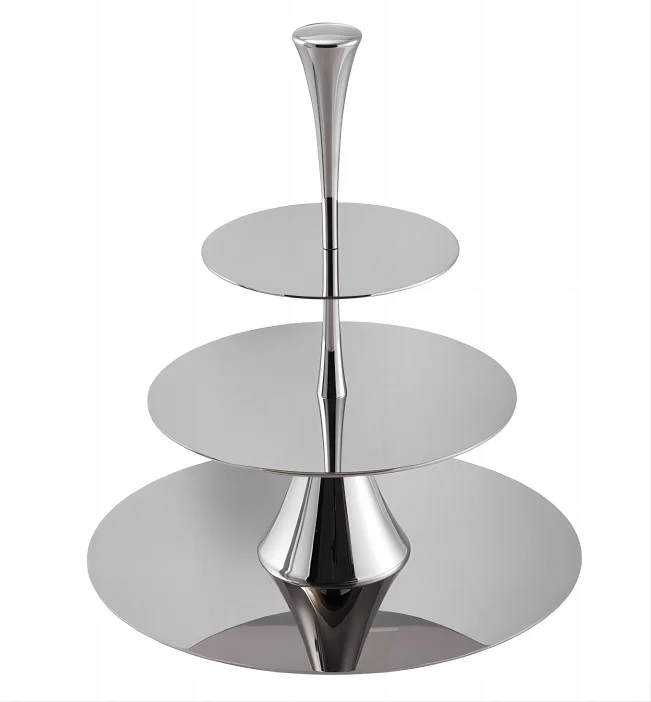 Modern light luxury cake plate stainless steel snack rack, household dessert table creative snack storage