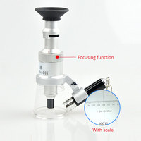 DIV 0.01mm 0.005mm High Foot Magnifier 50X 100X Pocket Microscope LED Scale Loupe Textile Printing Tool