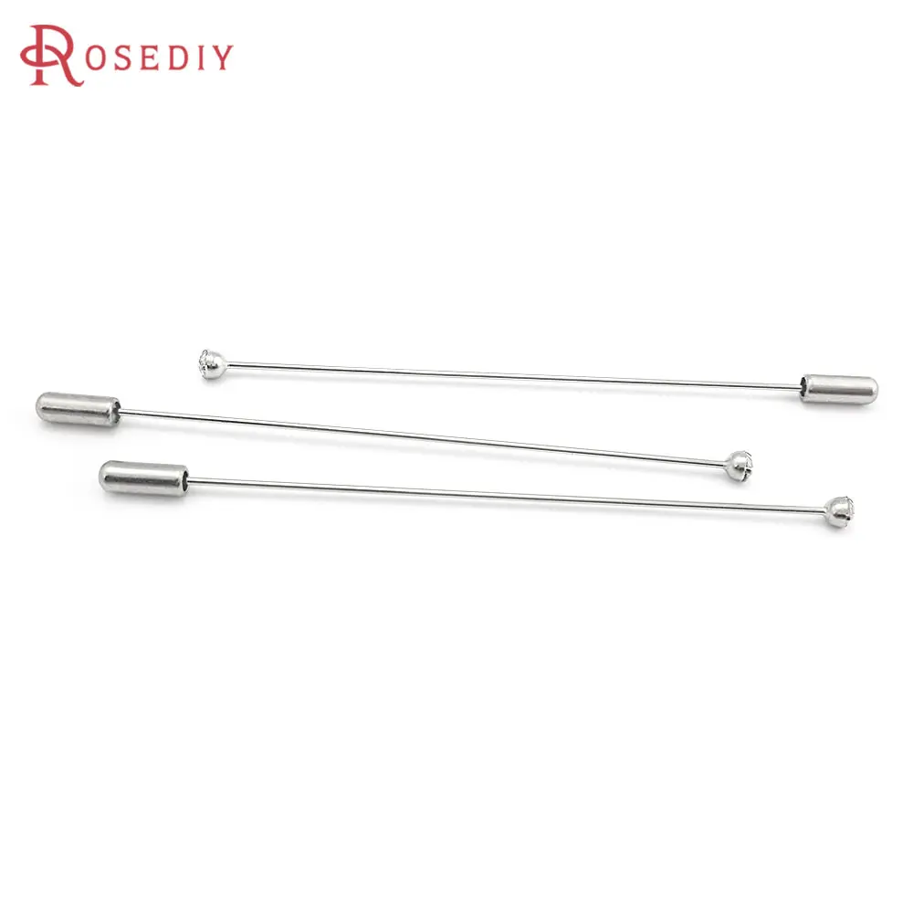 

10PCS Full Length 93MM Imitation Rhodium Color Brass with Glass Rhinestone Brooch Pins Jewelry Making Brooch Diy Accessories