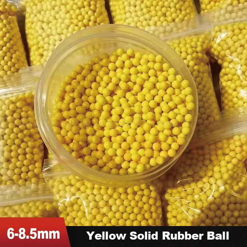 5-1000Pcs Dia 6/6.8/7/8/8.3/8.5mm Bubble Gun Soft Solid Rubber Ball Industrial Vibrating Screen Cleaning Mesh Rubber Ball Yellow