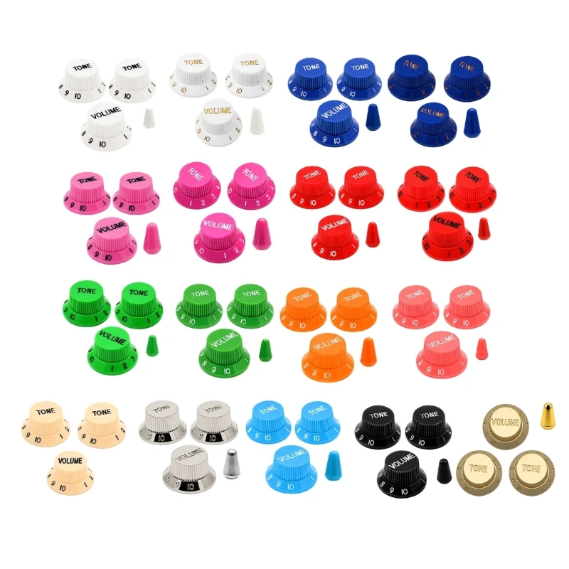 Q84C ABS Guitar Control Caps with Numbered Skirts for Routine Upkeep Jobs