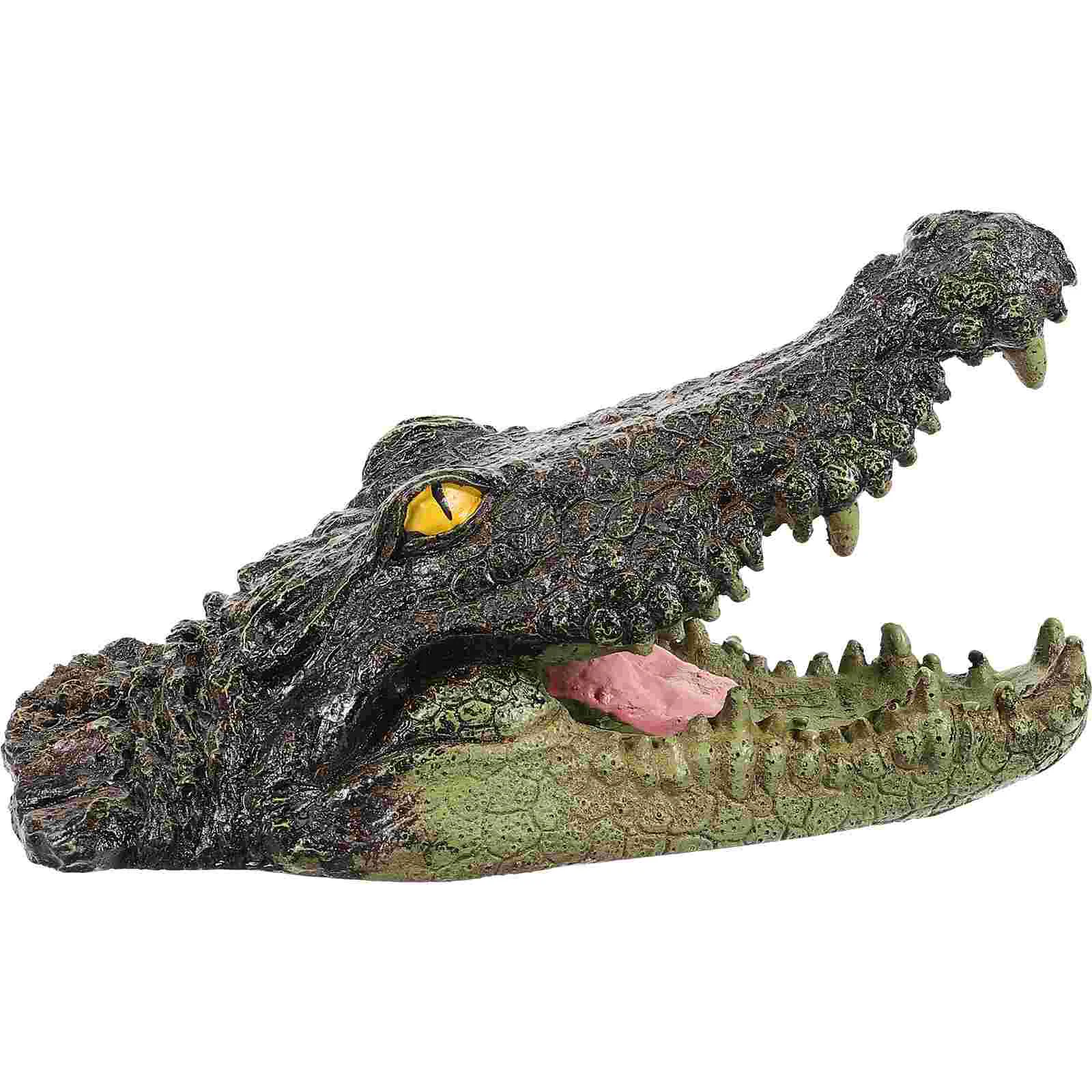 

8 Inch Crocodile Figurine Realistic Floating Animal nament for Outdoor Pond Garden Decor Resin Material Lasting