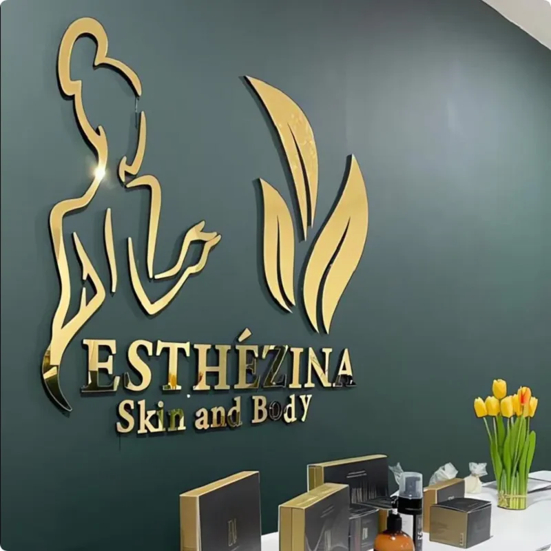 Custom Backlit Business Sign Smalle  Metal Letters Custom 3D Logo Stainless Steel for Wall Beauty Salon Reception Office Decor