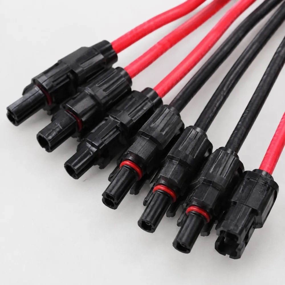 Free Connectors 2 to 4/6/8 P Solar Connectors 10AWG 30cm Y-shaped Connector Y-Type Branch 3 Styles Solar Panel Splitter