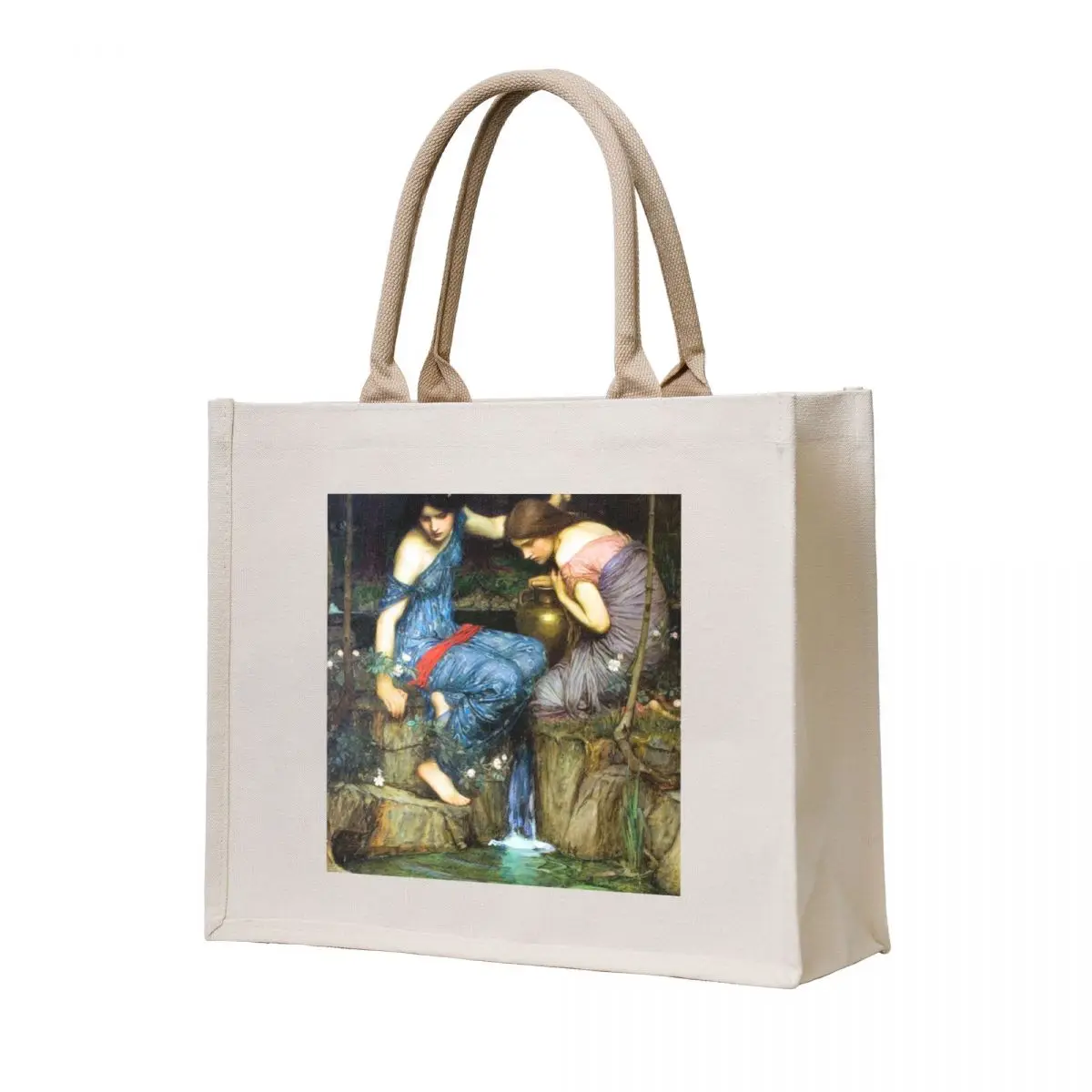

Nymphs Finding the Head of Orpheus - John William Waterhouse Tote Bag Handbags Portable shopping bag