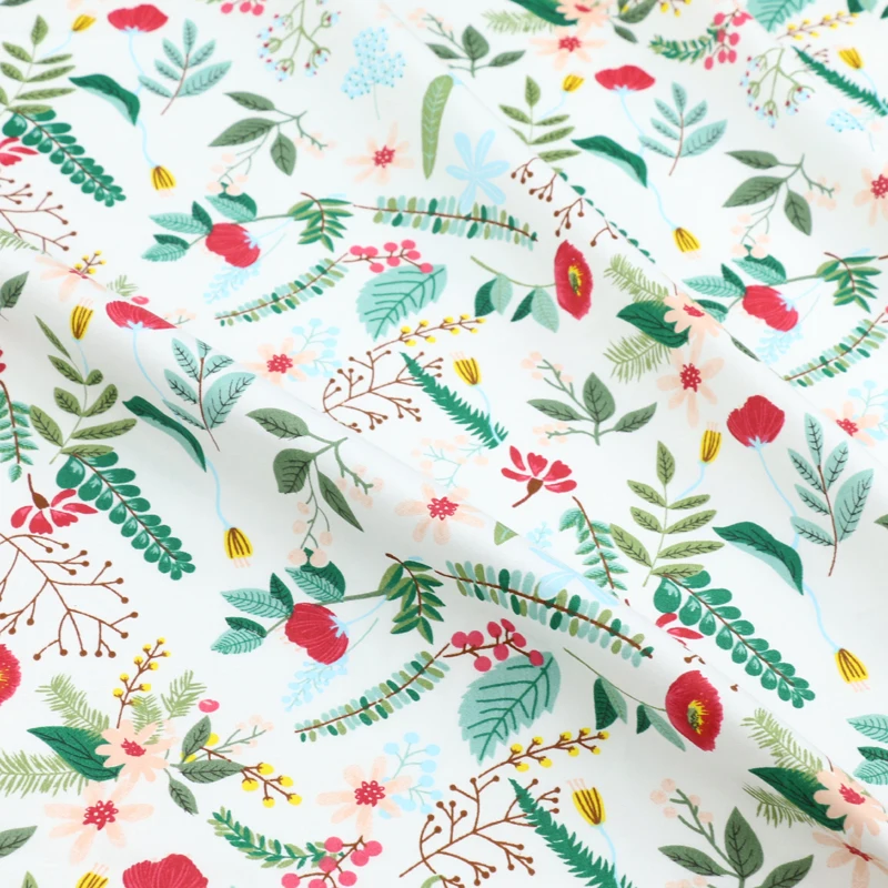 Flower And Floral Printed 100% Cotton Cloth Meters For Pillows Cushions Blanket Sewing DIY Fabrics Telas To Patchwork D30