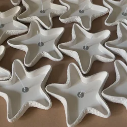 1pc Starfish Tray Silicone Mold Cement Candle Holder Plaster Jewelry Display Tray Plate Resin Storage Tray Casting Silicone Mold