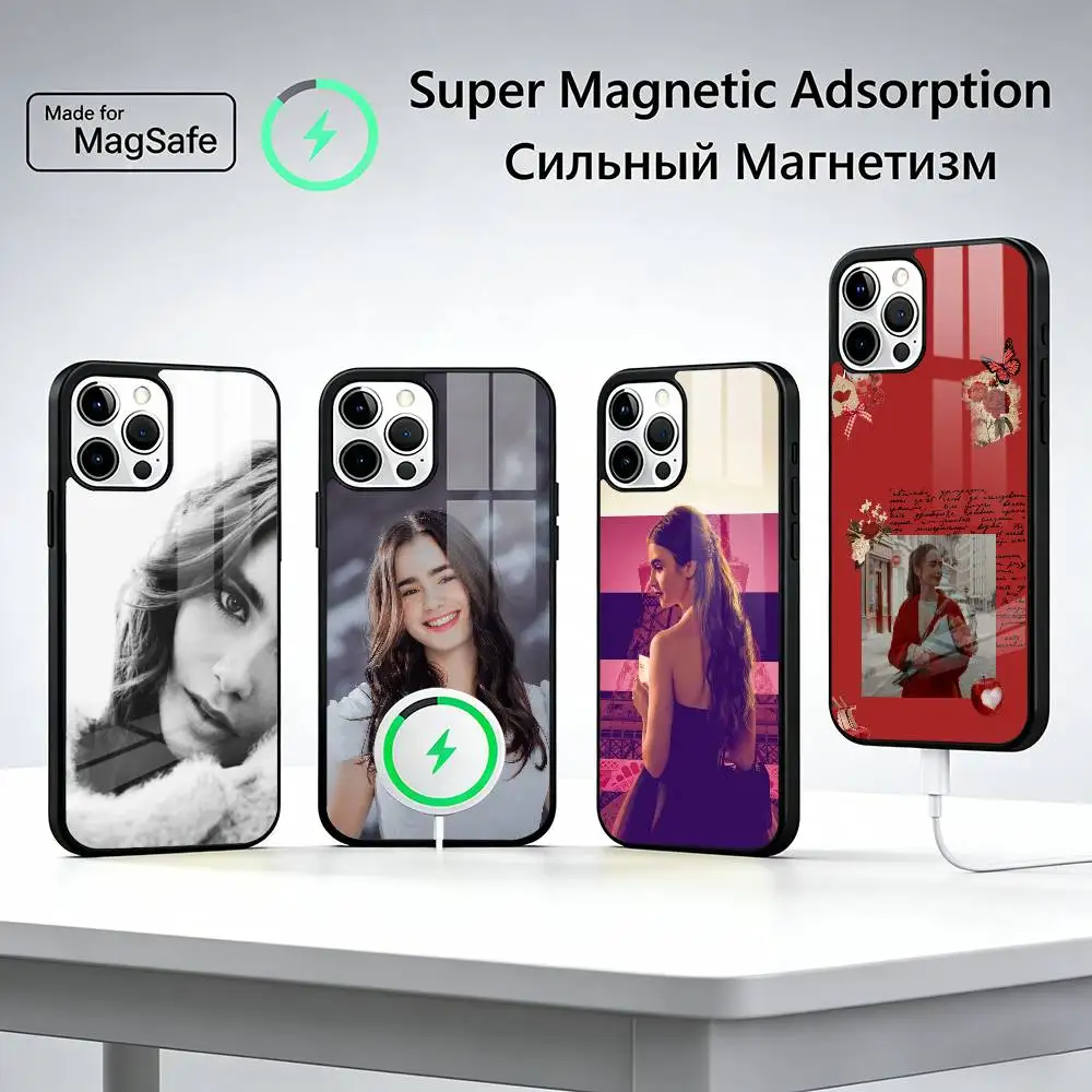 

Actor L-Lily Collins Phone Case For iPhone17,16,15,14,13,12,11 Plus,Pro Magnetic with Magsafe Wireless Charging