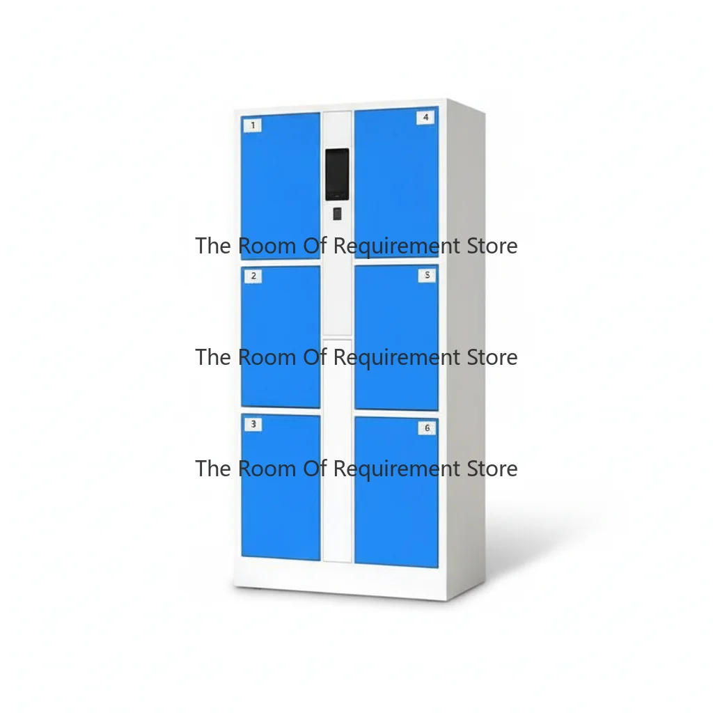 High Tech Smart Locker for Secure Phone Charging Storage with Biometric Recognition Access in Public Spaces
