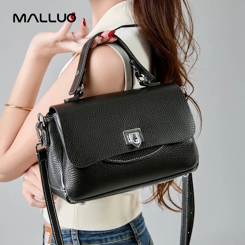 

Women's Cow Real Leather Handbags Head Layer Cowhide Multi Compartment Pocket Crossbody Bag Ladies Luxury Stylish Shoulder Bags