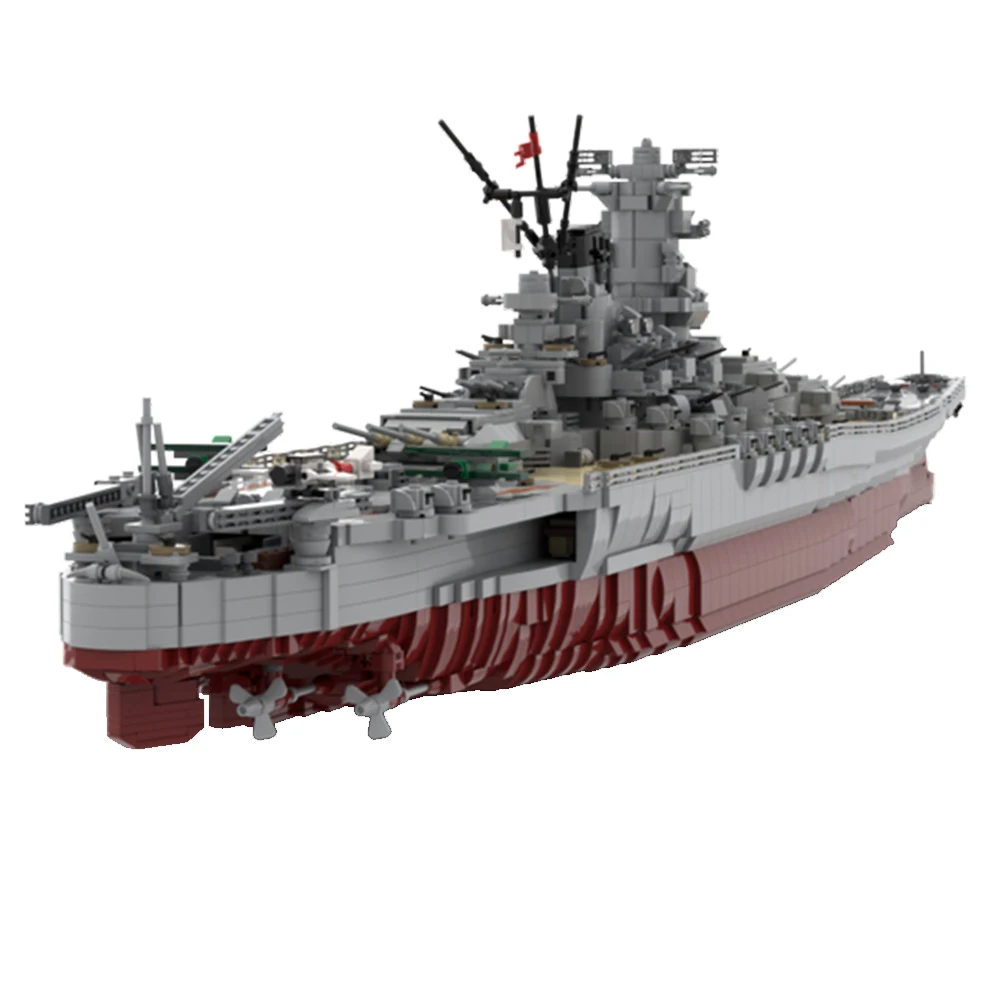 MOC?IJN Yamato 1:200 Scale Warships Bricks Military Affairs Frigate Arms Battle Ship Battleship Building Block Model Kids Toy