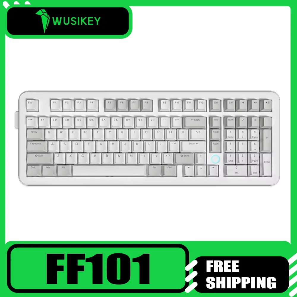 

Wusikey Ff101 Mechanical Keyboard Aluminium Alloy Tri Mode Interactive Ring Switch RGB E-Sports Gaming Keyboard Hot-Swap Pc Gift