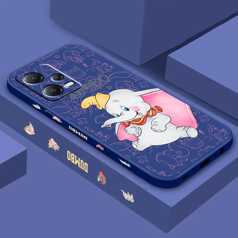 Disney Dumbo Cartoon Cute Liquid Left Rope For Xiaomi Redmi Note 13 12 12S 12R 11 11T 11S 10 10S Pro Plus 5G TPU Phone Case