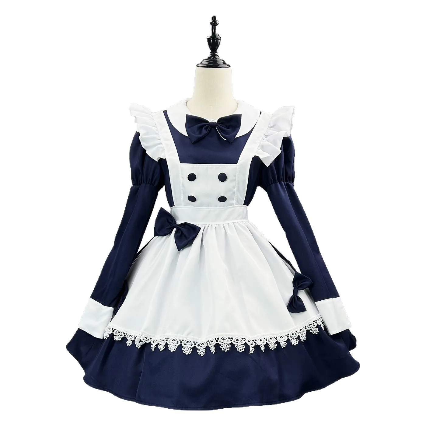 2025 New loween Costume Anime Bla White Long Butler Skirt orm Fem Servant Coffee op Sle Spring Collection