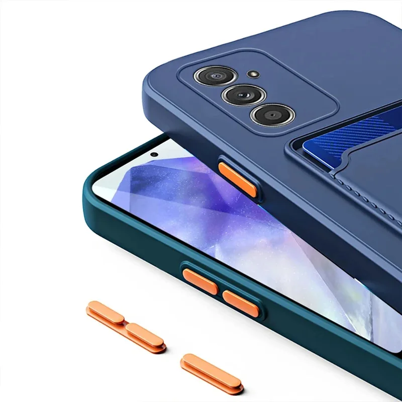 Capa สําหรับ Samsung Galaxy A55 5G ช่องเสียบการ์ดเคสโทรศัพท์บน Galaxy A54 A53 A35 A34 A33 A32 A25 A24 A15 A14 A13 A12 A73 ฝาครอบซิลิโคน