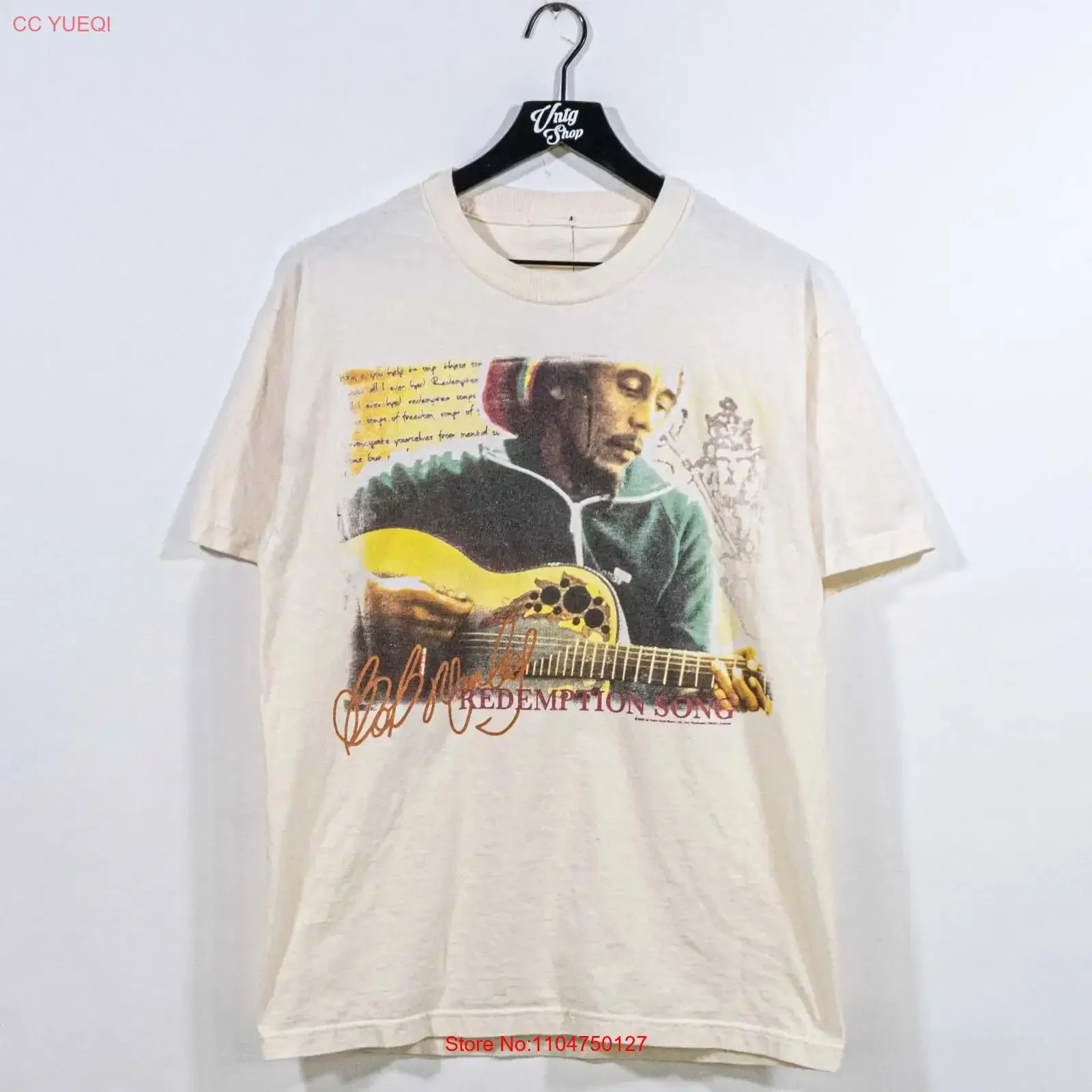 Bob Marley Redemption Song T Shirt Zion Rootswear Large Y2K Streetwear Music vintage Washed designer clothes homme graphic