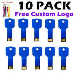 10 adet/grup özelleştirilmiş logo kalem sürücü 4GB 8GB Metal USB sopa gerçek kapasite USB flaş 16GB USB flash sürücü 64GB anahtar Pendrive 32GB