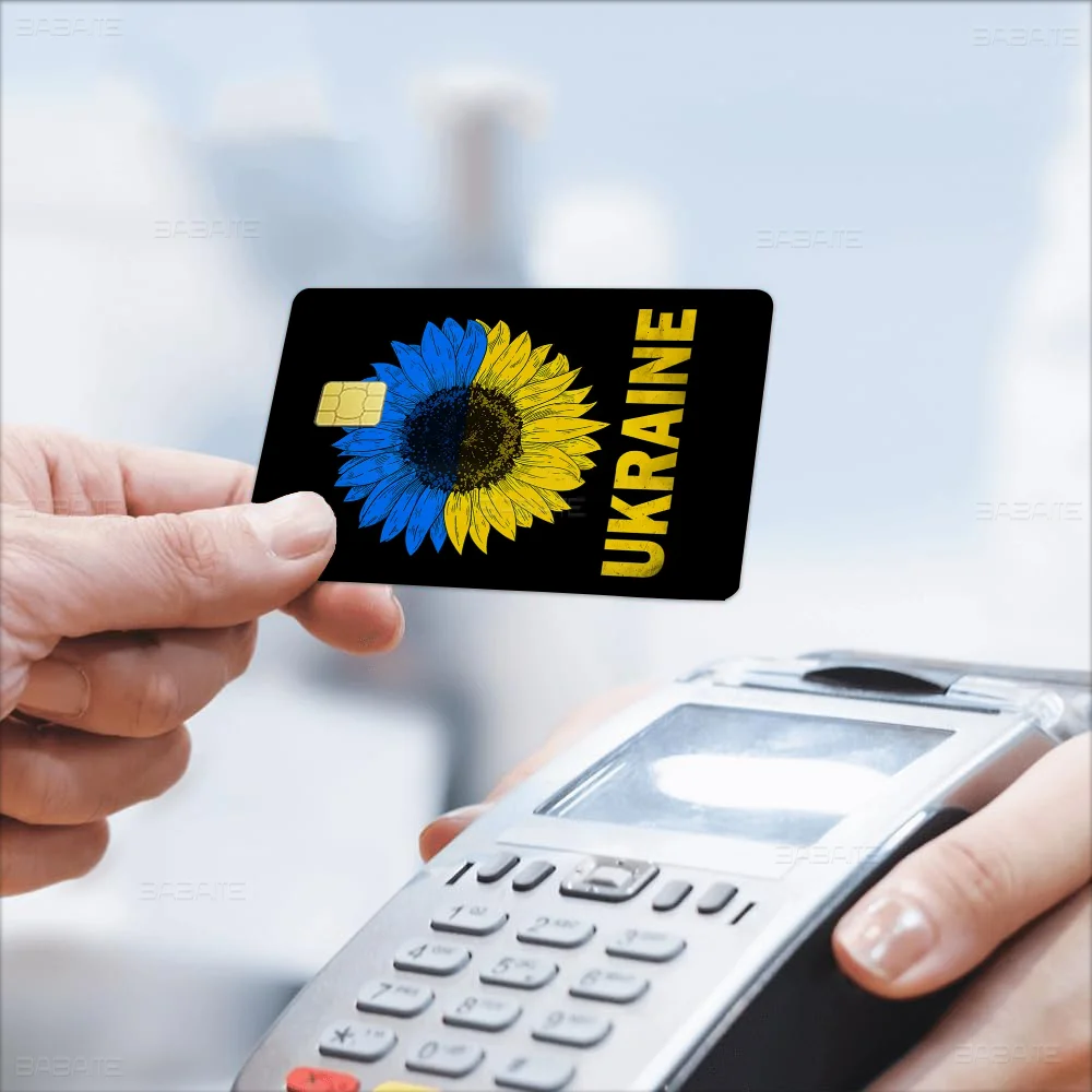 U-Ukraine Flag Diy Credit Debit Card Sticker Party Sticker Decoration Waterproof Small Chip Card Skin Sticker