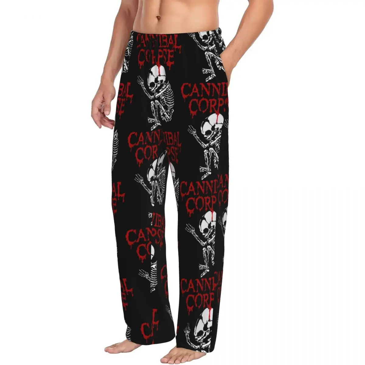 Custom C-Cannibals C-Corpses Pajama Pants Men Rock Band Death Metal Music Sleepwear Lounge Sleep Bottoms Stretch with Pockets