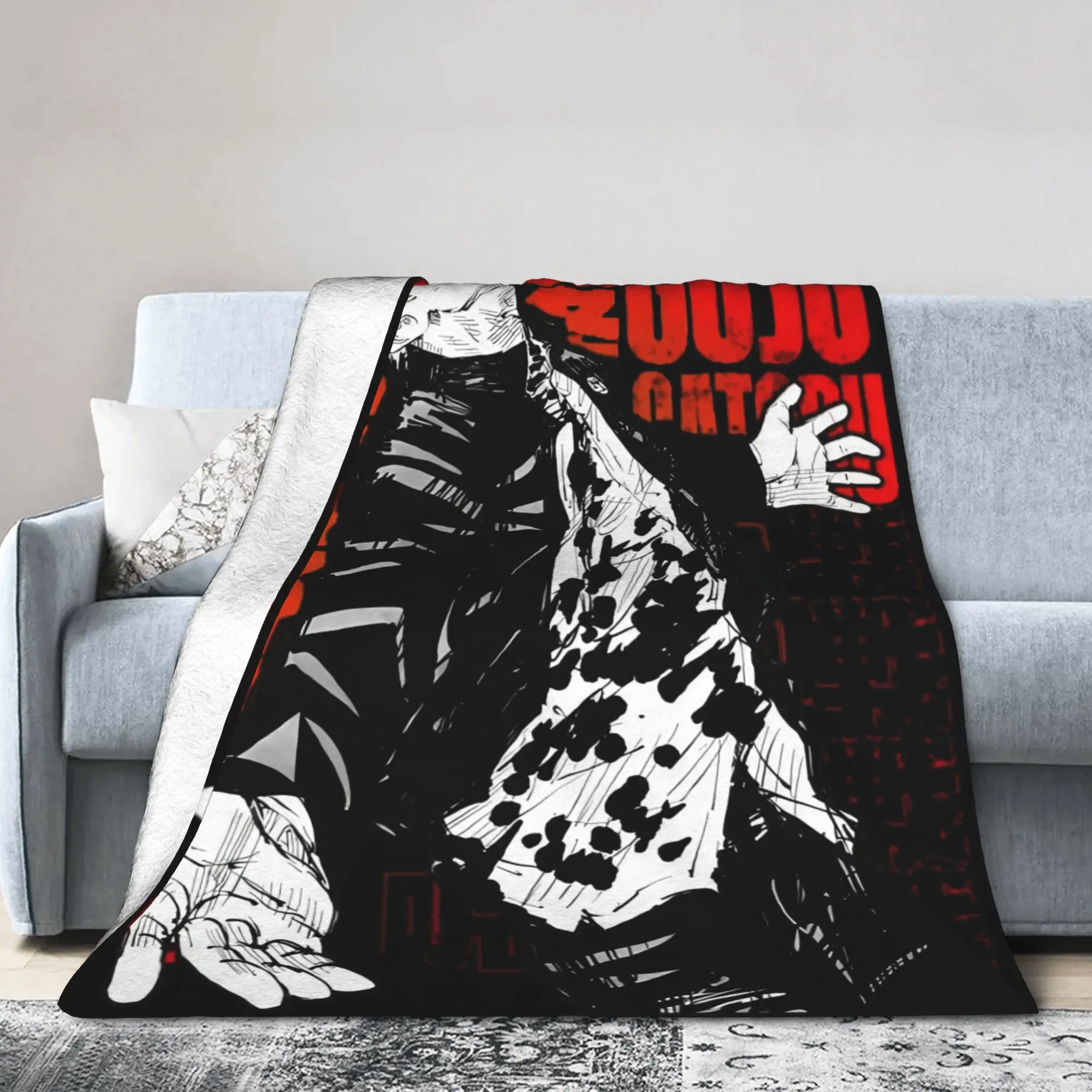 

New Jujutsu Kaisen Satoru Gojo Blanket Lightweight Thin Fleece Japanese Manga Relax Throw Blankets Machine Washable