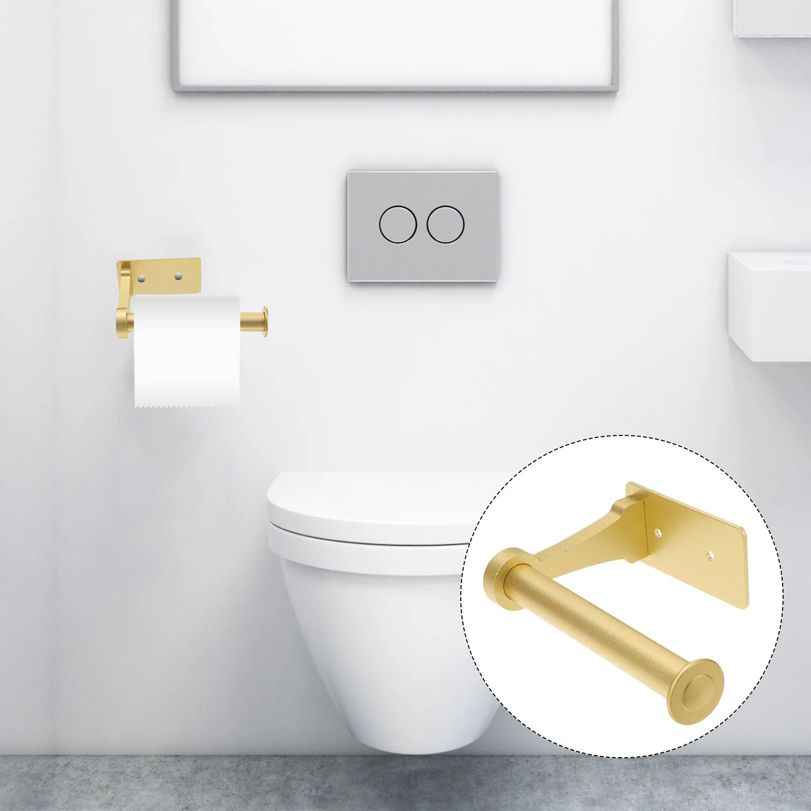 

Roll Paper Holder Space Aluminum Alloy Smooth Edge Toilet Paper Organizer Bathroom Kitchen Tissue Rack Metal Roll Stand
