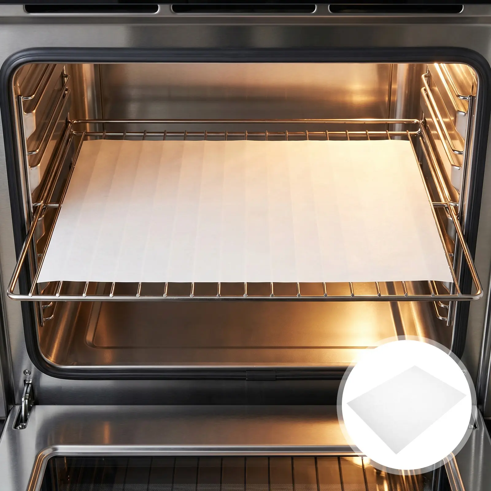 200Pcs Silicone Coated Greaseproof Parchment Paper Precut Baking Sheets Oven Safe Nonstick Baking Liners for Cookies Cake Rolls