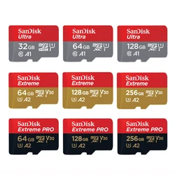 Tarjeta Ultra Micro SD SanDisk, tarjeta de memoria MicroSDHC de 16GB y 32GB, 64GB, 128GB, 256GB, tarjeta MicroSDXC EXTREME/Extreme PRO V30 U3 4K UHD TF