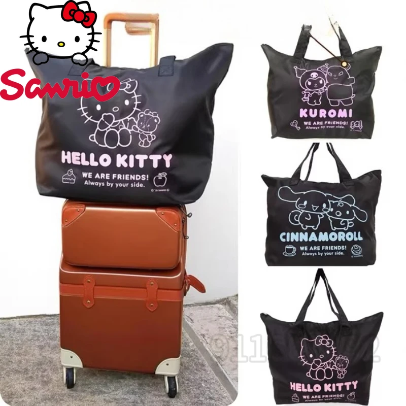 

Sanrio Hello Kitty New Portable Travel Handbag Large Capacity Fashion Folding Travel Bag Can Be Inserted Luggage Rod Travel Bag
